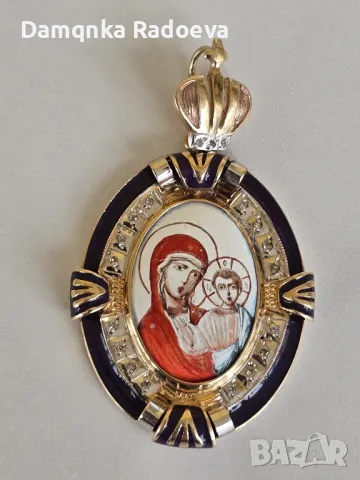 СССР златна висулка с Якутски Диаманти 14 карата, снимка 17 - Колиета, медальони, синджири - 49783796