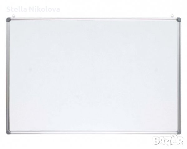 Бяла магнитна дъска 80х120см. с алуминиева рамка и поставка за маркери