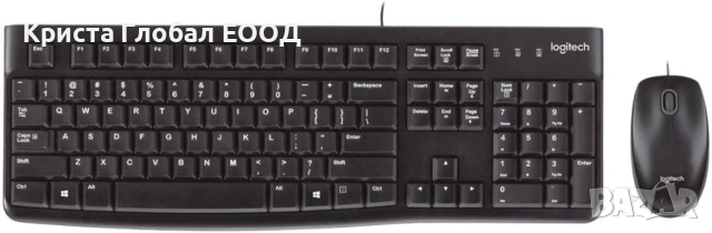 Комплект кабелна клавиатура и мишка Logitech Mk120 Кирилизирана, снимка 2 - Клавиатури и мишки - 50474782