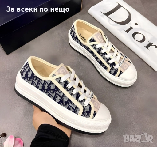 Dior Oblique Дамски Маратонки С Кутия👟Дамски Спортни Обувки Бяло/бежаво/черно Код S76