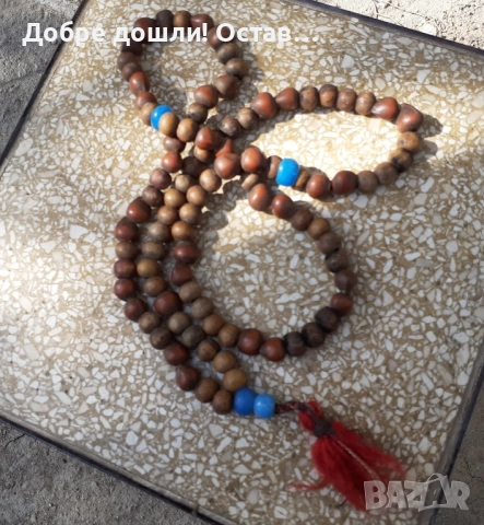 3 стари Броеници: Стара дървена молитвена броеница от Тибет, червена, дърво, снимка 2 - Антикварни и старинни предмети - 32730587