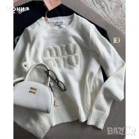 Пуловер Miu Miu Универсален размер гръдна до 120см Цена:55лв Еконт, снимка 2 - Блузи с дълъг ръкав и пуловери - 52309254