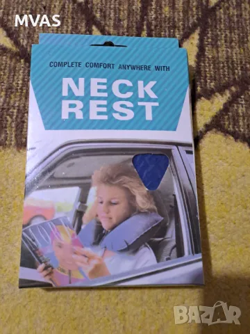 Нова надуваема възглавница за път кадифена синя, снимка 3 - Възглавници - 49131172