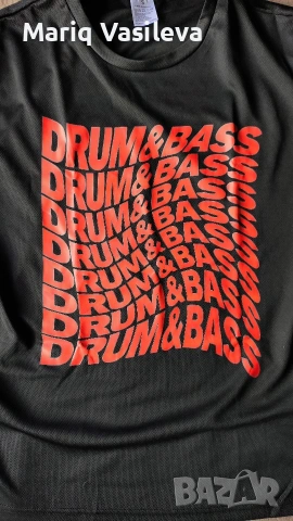 Черна тениска Drum&Bass, снимка 3 - Тениски - 53355091