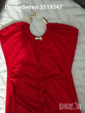 Червена рокля, снимка 2 - Рокли - 54152357