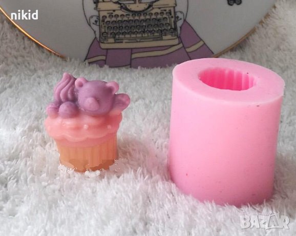 3d цял мъфин кексче с мече силиконов молд форма фондан гипс свещ сапун