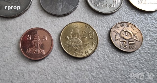  Южна Корея. 1, 5, 10, 10, 50 ,100 и 500 вона. 7 бройки., снимка 7 - Нумизматика и бонистика - 44461760