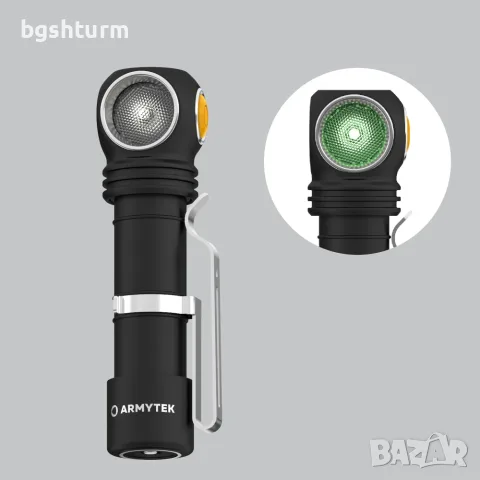 Професионален челен фенер 3 в 1 Armytek Wizard C2 WG (Бяла и Зелена светлина) – 1020 лумена, снимка 2 - Оборудване и аксесоари за оръжия - 56126962
