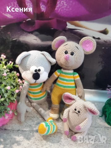 Плетена играчка Котка /Полосати/, ръчно изработени,прекрасен подарък, снимка 6 - Плюшени играчки - 51974925