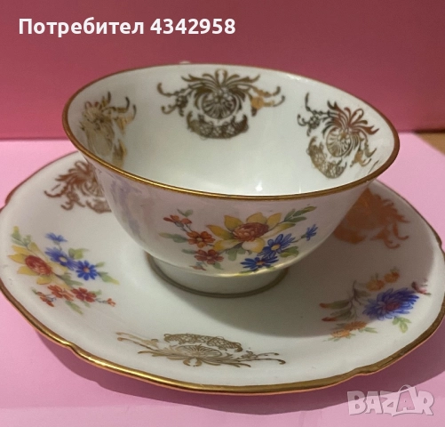 Mks porcelain. Germany. Сет за кафе, снимка 2 - Антикварни и старинни предмети - 52435672