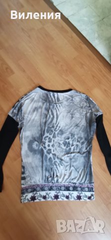 Красива блуза с декорация от камъчета, материя с ликра, снимка 8 - Блузи с дълъг ръкав и пуловери - 33816942