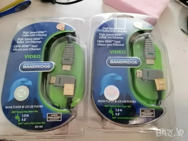 Качествен HDMI кабел 3 метра. , снимка 2 - Кабели и адаптери - 54013691