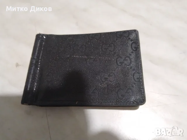 Гучи примазан плат калъвче за документи 6 прегради и щипка за пари