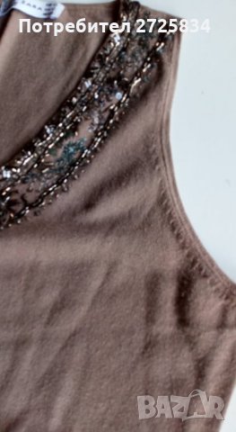 Топ ZARA с мънисти, L, снимка 4 - Корсети, бюстиета, топове - 31028238