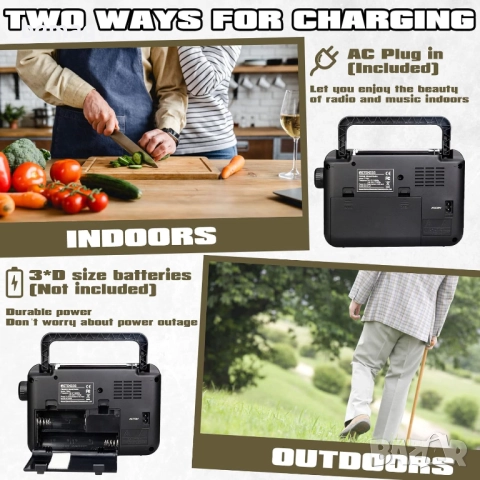 RETEKESS TR604 FM,AM,SW радиоприемник,класически дизайн, снимка 4 - Радиокасетофони, транзистори - 52081232