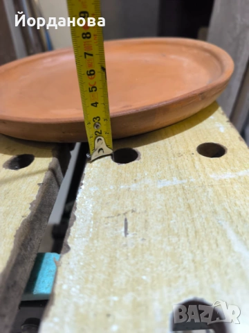 2 керамични саксии 32/36 см с чинии , снимка 4 - Саксии и кашпи - 54196112