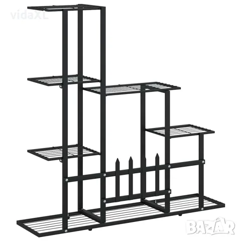 vidaXL Цветарник, 94,5x25x88 см, черен, метал, снимка 7 - Саксии и кашпи - 56147080