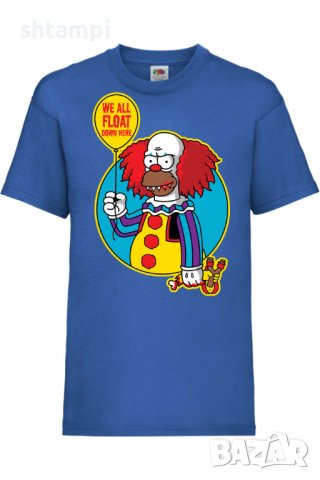 Детска тениска The Simpsons Krusty The Clown Pennywise 02,Halloween,Хелоуин,Празник,Забавление,Изнен, снимка 4 - Детски тениски и потници - 38158376