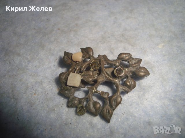 СТАРА ФЛОРАЛНА РЕТРО - АРТ ВИНТИДЖ АЖУРНА БРОШКА 14485, снимка 3 - Други - 37793074