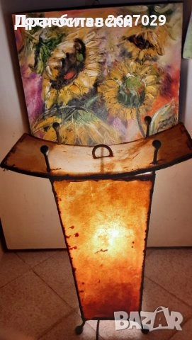 Полилей, лампа, фенер, лампион за 3 крушки, Ковано желязо, фенер, гръцки, кожа, снимка 17 - Лампи за таван - 28876885