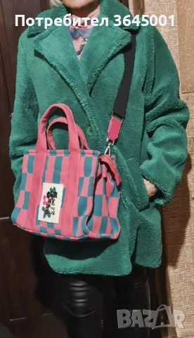 Зелено,модерно, топло и меко зимно палто,олекотено . Размер S/M / НОВО / Продава се и чантата/Нова/, снимка 4 - Палта, манта - 52630817