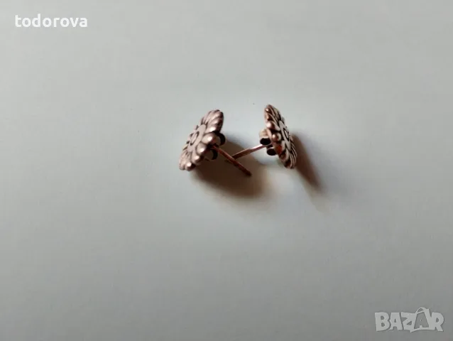 Сребърни обеци във формата на цветя , снимка 4 - Обеци - 46947377