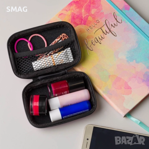 Калъф за съхранение на предмети с цип, розов 11x7x4 см_1196252