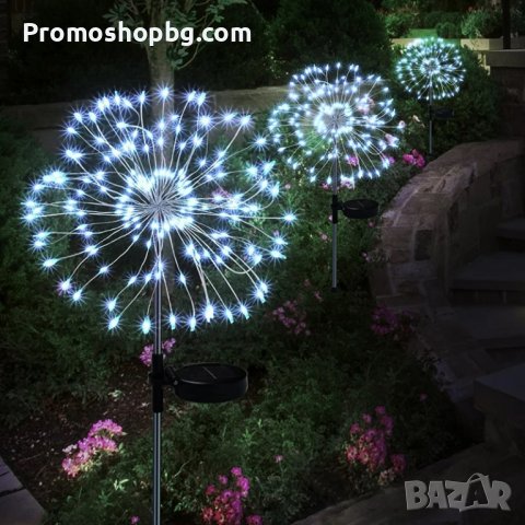 Комплект Соларни лампи глухарче, 2 броя, Бяла светлина