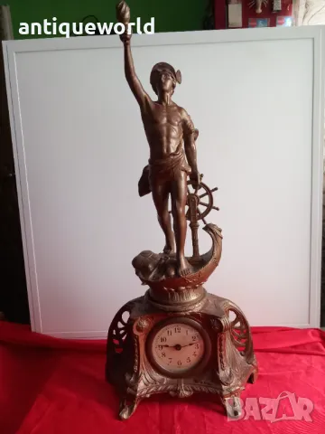 Стар Голям Настолен Каминен  Бароков Часовник