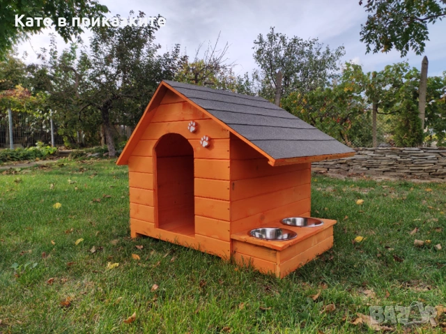 Къща за куче със стряха + купи; Колиба за кучета; Къщи за кученца, снимка 11 - За кучета - 38471570