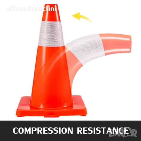 Авариен Сигнален Светлоотразителен конус 45 см, снимка 5 - Аксесоари и консумативи - 48918237