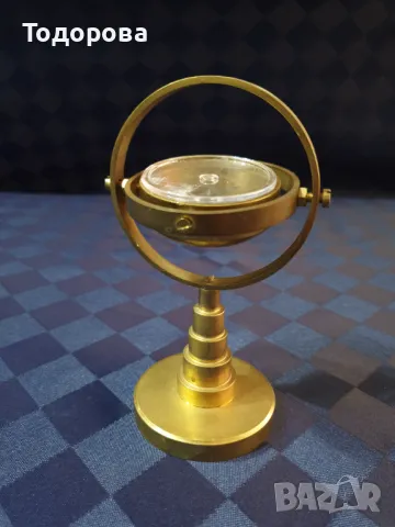 Малък корабен бронзов  жирокомпас - сувенир, снимка 2 - Антикварни и старинни предмети - 50052517