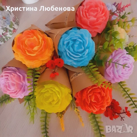 Букети от глицеринов сапун , снимка 7 - Декорация за дома - 51375042