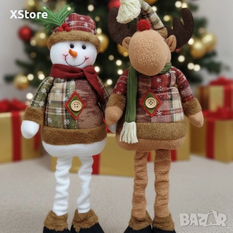 Голяма коледна играчка Елен, Снежен човек или дядо Коледа - разтягаща до 50см, снимка 2 - Други - 52571643