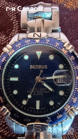 мъжки ръчен часовник BENRUS 100FT Water Resistance Mioyta Japan Movement, снимка 5 - Мъжки - 51759280
