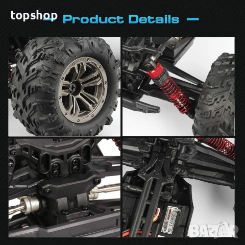 Hosim 1:16, 4WD кола с дистанционно 40+ км/ч с 2 батерии, радиоуправляем офроуд RC камион..., снимка 5 - Електрически играчки - 50649760