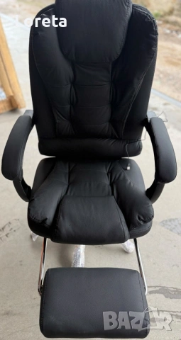 Ергономичен въртящ се офис стол с масаж и поставка за крака, снимка 10 - Столове - 53276141