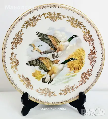 Елегантна декоративна чиния от Gainsborough Bone China, Англия. 