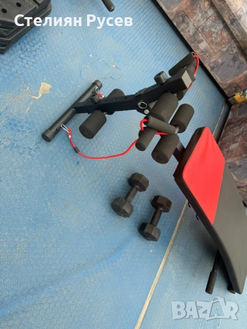 021233  нова лежанка за фитнес + 2 гири  - ОБЩА цена 100 лв или 51,13 евро v.m. - състояние ново - с, снимка 2 - Фитнес уреди - 52627593