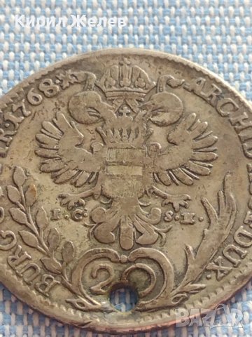 Сребърна монета 20 кройцера 1768г. Мария Терезия Виена Австрия 14942, снимка 10 - Нумизматика и бонистика - 42871693