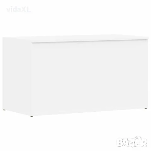 vidaXL Сандък за съхранение, бял, 84x42x46 см, инженерна дървесина, снимка 1 - Скринове - 56147768