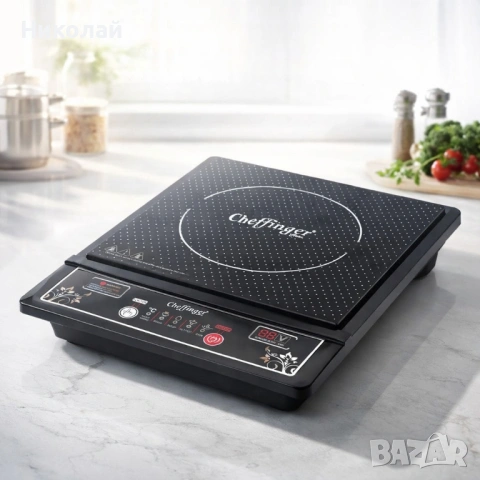 Индукционен котлон Cheffinger - 2000W, с дигитален дисплей, таймер и защита от прегряване