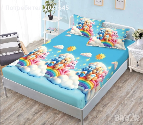 Чаршаф с ластик за 180/200 и 2 калъфки , снимка 1