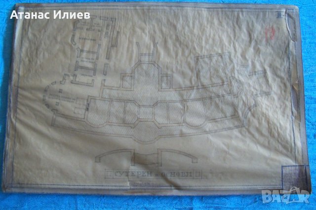 Красив стар архитектурен чертеж от преди 1944г. №6, снимка 8 - Други ценни предмети - 32149058