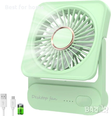 Ajgvq Настолен, мини, USB вентилатор с живот на батерията 12 часа