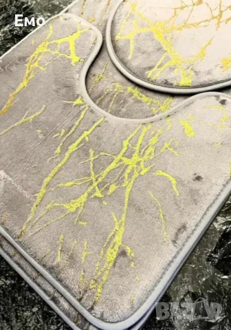 Комплект от 3 неплъзгащи се килимчета, мраморна визия, снимка 4 - Други стоки за дома - 48457972