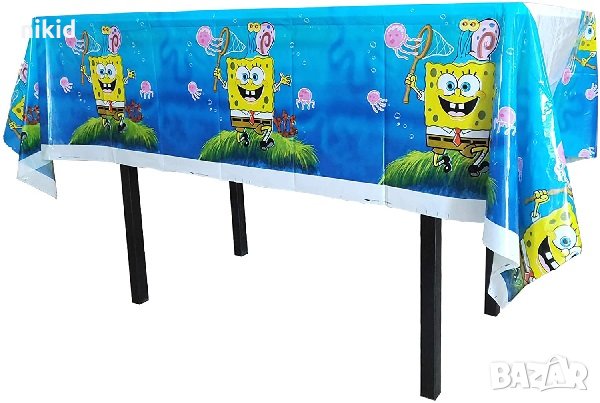 Спонджбоб спондж боб квадратни гащи spongebob найлонова покривка за парти рожден ден, снимка 1 - Покривки за маси - 20257423