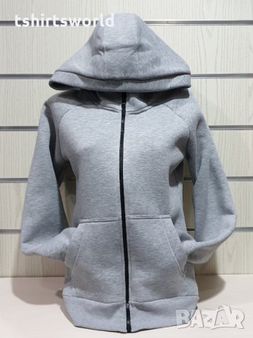 Нов дамски суичър с ЦИП и качулка в сив цвят, снимка 7 - Суичъри - 31125505
