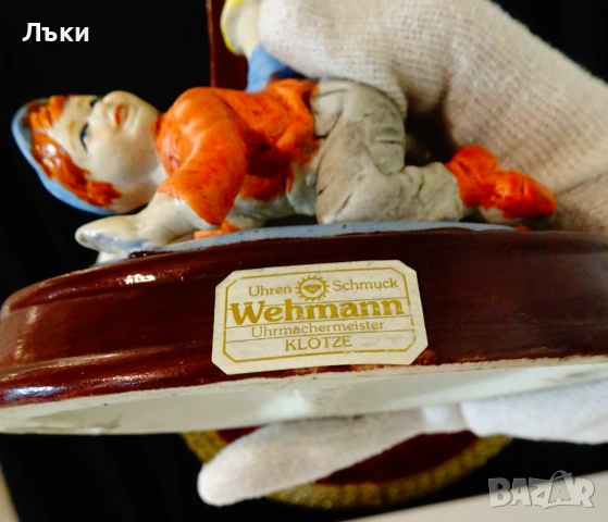 Немска порцеланова статуетка Деца сверяват часовник. , снимка 8 - Статуетки - 54058855