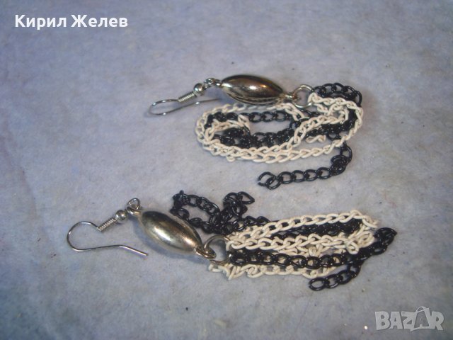 СТИЛНИ СРЕБРИСТИ ВИНТИДЖ - АРТ ХЕНД МЕЙД ОБЕЦИ с ВЕРИЖКИ 24965, снимка 3 - Обеци - 37752158